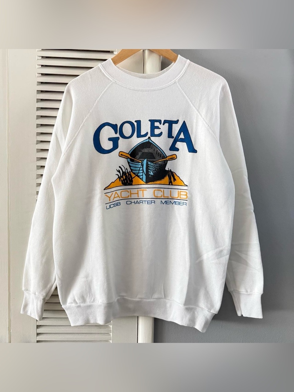Vintage 80’s Goleta Yacht Club UCSB Raglan Crewneck Sweater Sz Large